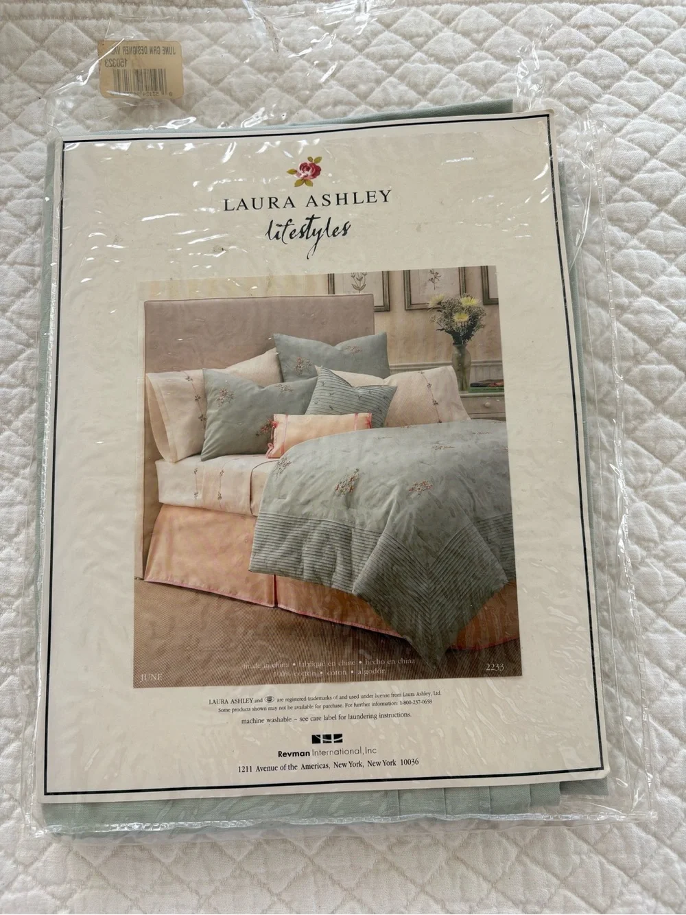 NWT Vintage Laura Ashley Lifestyles June Seafoam Green Curtain Valance 87 X16